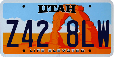 UT license plate Z428LW