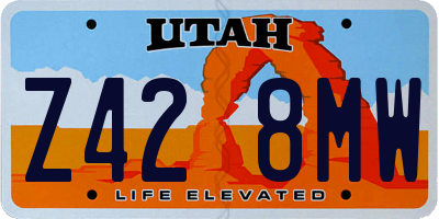 UT license plate Z428MW