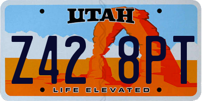 UT license plate Z428PT