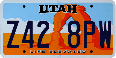 UT license plate Z428PW