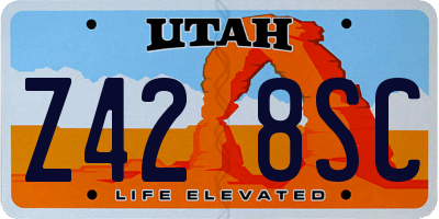 UT license plate Z428SC