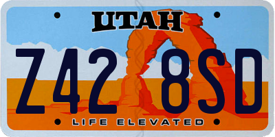 UT license plate Z428SD