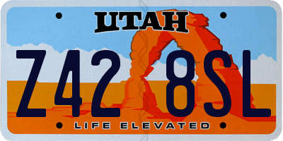 UT license plate Z428SL