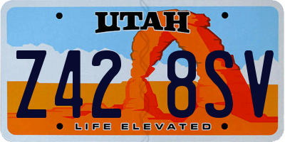 UT license plate Z428SV