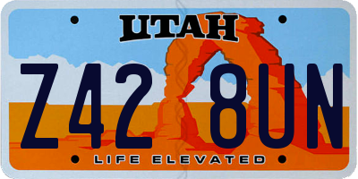 UT license plate Z428UN