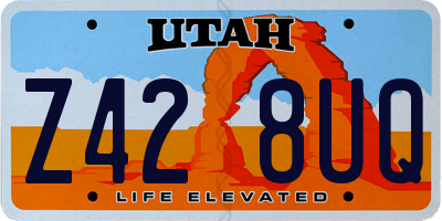 UT license plate Z428UQ