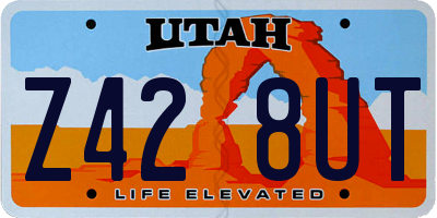 UT license plate Z428UT