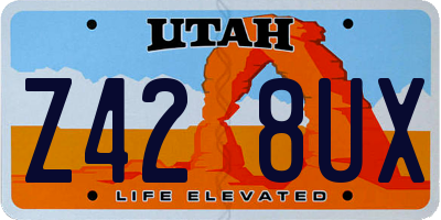 UT license plate Z428UX