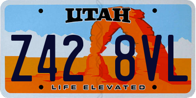 UT license plate Z428VL
