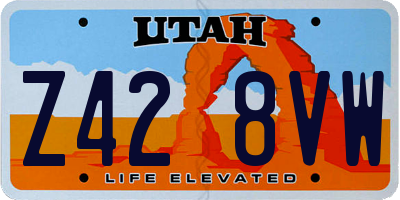 UT license plate Z428VW