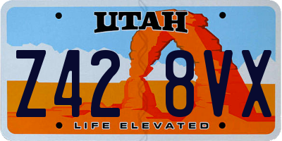 UT license plate Z428VX