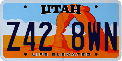 UT license plate Z428WN