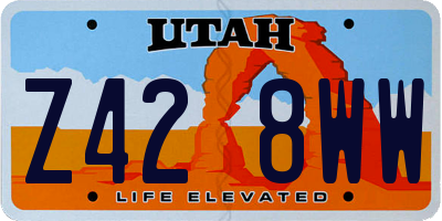 UT license plate Z428WW