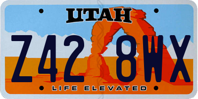 UT license plate Z428WX