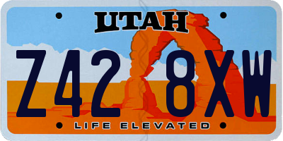 UT license plate Z428XW