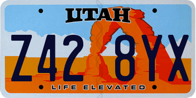 UT license plate Z428YX