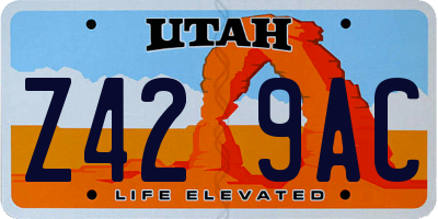 UT license plate Z429AC