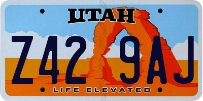 UT license plate Z429AJ