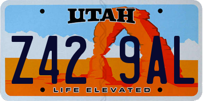 UT license plate Z429AL
