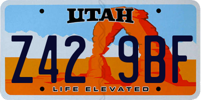 UT license plate Z429BF