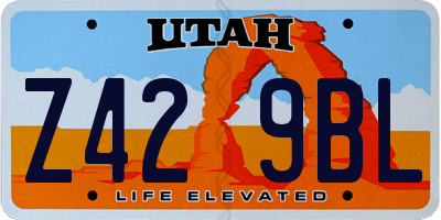 UT license plate Z429BL