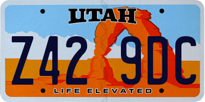 UT license plate Z429DC