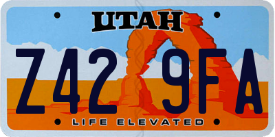 UT license plate Z429FA