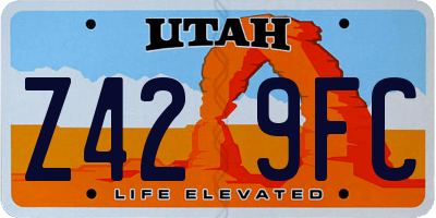 UT license plate Z429FC
