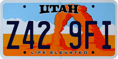 UT license plate Z429FI