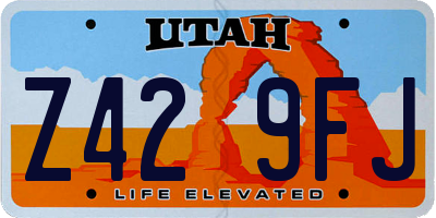 UT license plate Z429FJ