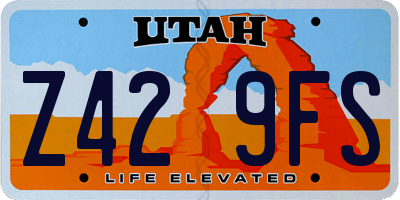 UT license plate Z429FS