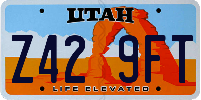UT license plate Z429FT