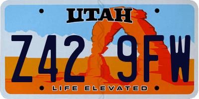 UT license plate Z429FW