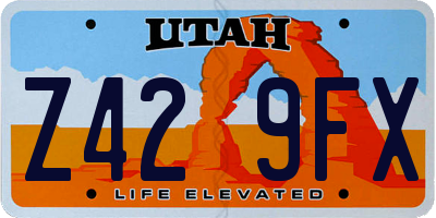 UT license plate Z429FX