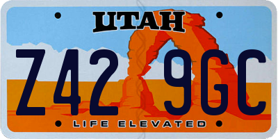 UT license plate Z429GC