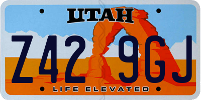 UT license plate Z429GJ