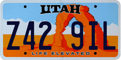 UT license plate Z429IL