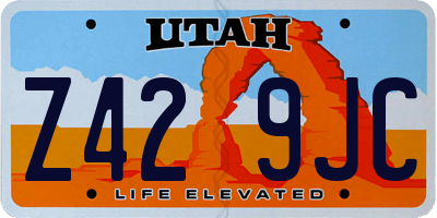 UT license plate Z429JC