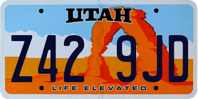 UT license plate Z429JD