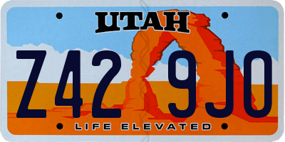 UT license plate Z429JO