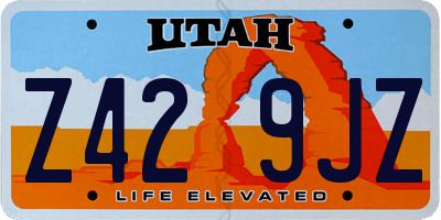 UT license plate Z429JZ