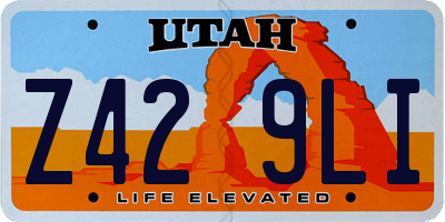UT license plate Z429LI