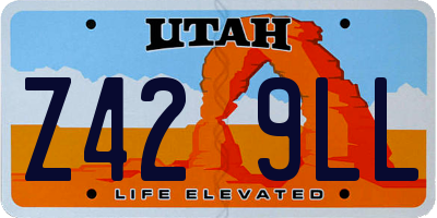 UT license plate Z429LL