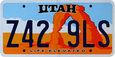 UT license plate Z429LS