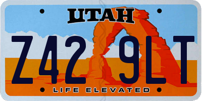UT license plate Z429LT