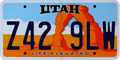 UT license plate Z429LW