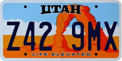 UT license plate Z429MX