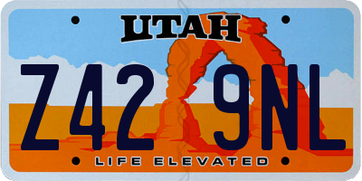 UT license plate Z429NL