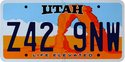 UT license plate Z429NW