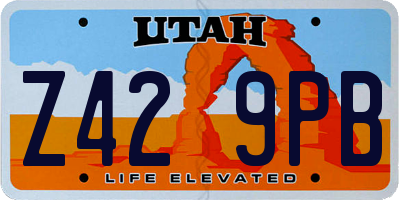 UT license plate Z429PB